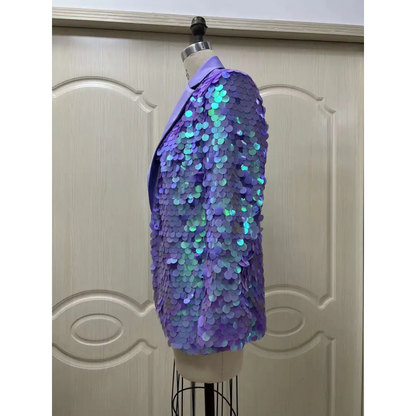 Lavender Sequin Fashion Suit Blazer