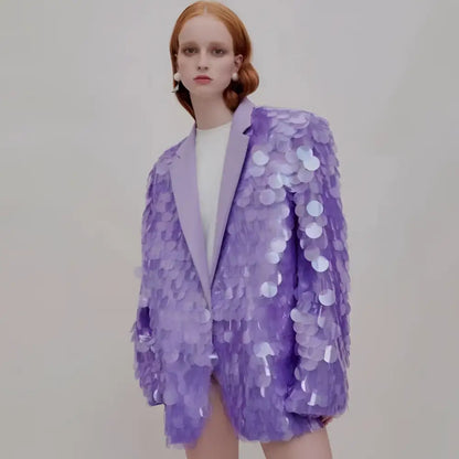 Lavender Sequin Fashion Suit Blazer