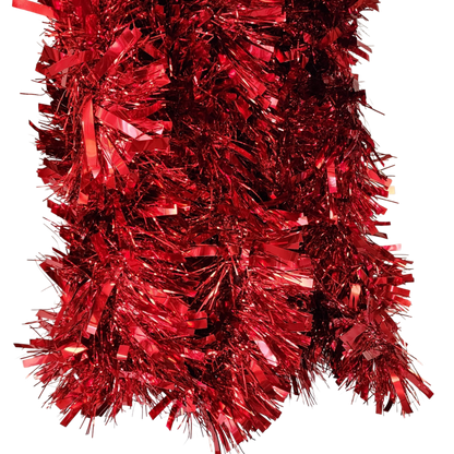12 foot 6 Ply Luxury Tinsel Garland - Red