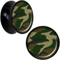 Black Acrylic Woodland Camo Print Saddle Plug Set 20mm