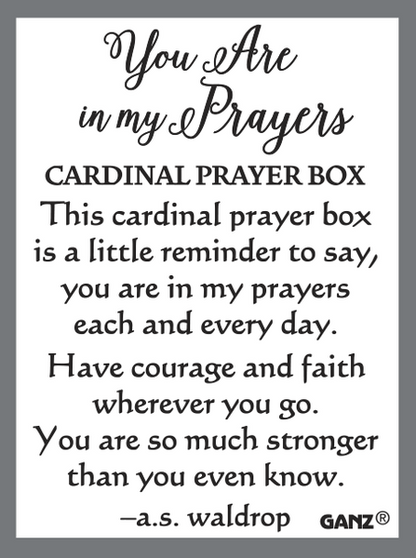 You Are in My Prayers Charm - Cardinal Prayerbox