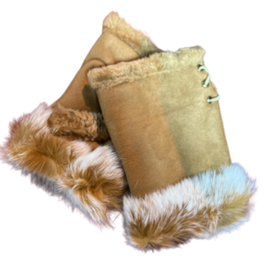 Texting Gloves Fur - Camel