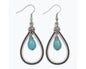 Antiqued Silver Earrings with Turquoise Drops