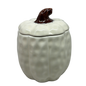 Covered Ceramic Pumpkin Jar Wax Candle - Cream