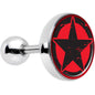 16G 1/4 Black Red Distressed Star Tragus Cartilage Earring