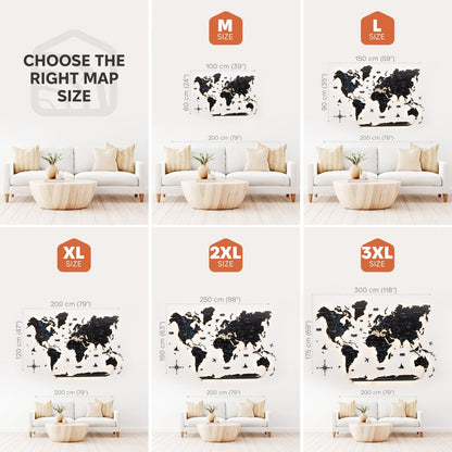 3D LED / LUMINOUS Wooden World Map 3.0 Midnight
