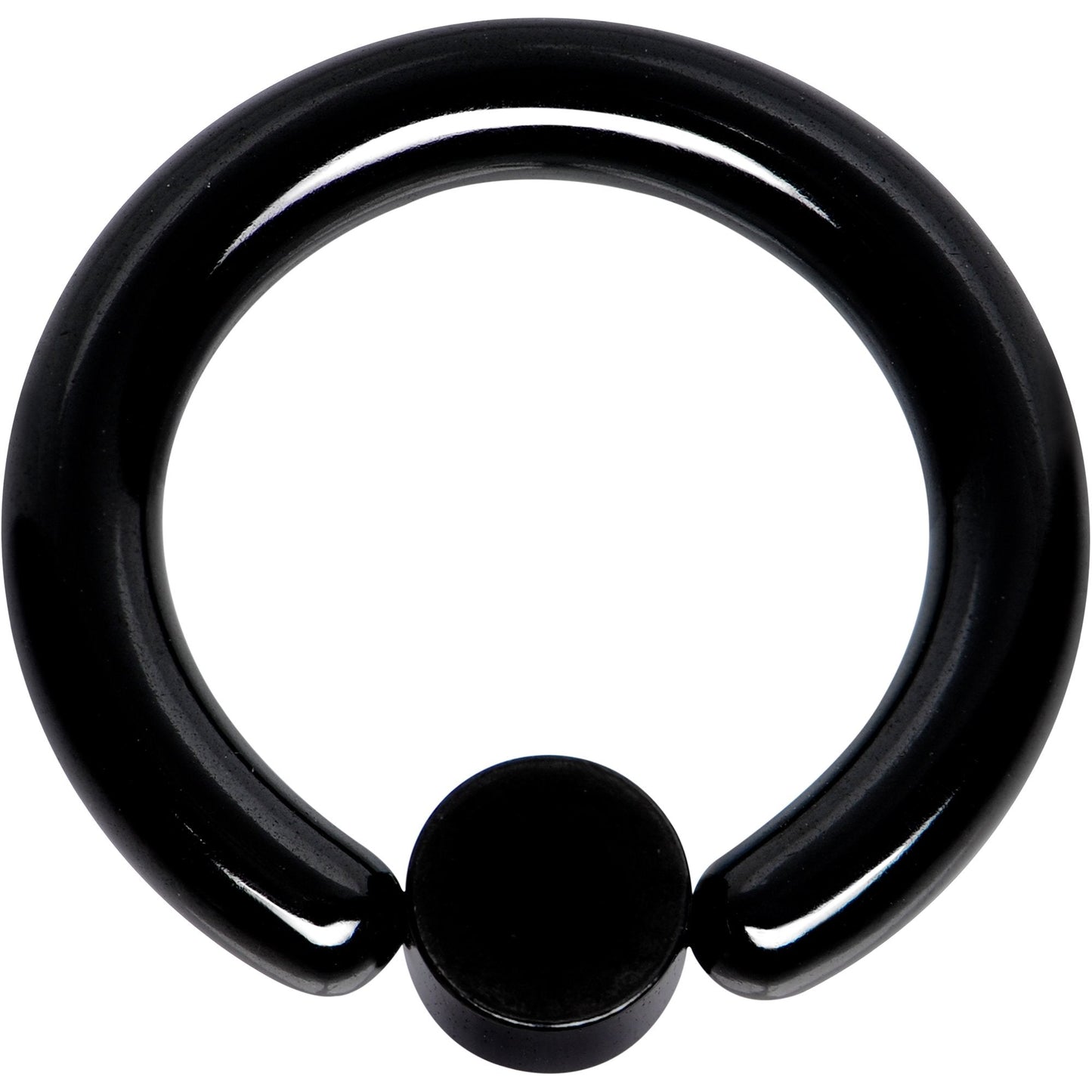 8G 1/2 Clear Gem 5mm Disc Black BCR Captive Ring