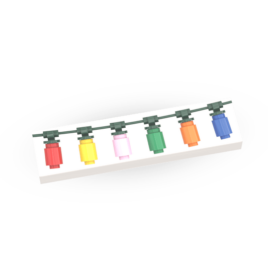 Christmas String Lights 'White' - Xmas Decor - Custom Printed - Made Using LEGO® Parts