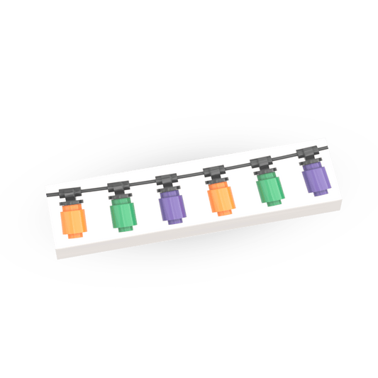 Halloween String Lights 'White'  - Seasonal Decor - Custom Printed - Made Using LEGO® Parts
