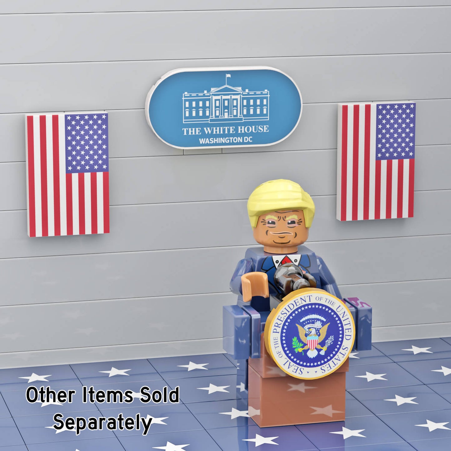 Presidential Podium - Minifig Scale - Custom Printed Set - Made Using LEGO® Parts