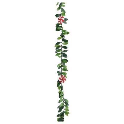 Whimsical Holly Garland - Candy Cane Accents