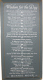 Wisdom for the Day Sign - Pewter