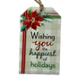 Wooden Plaid Gift Tag Ornament - Wishing You