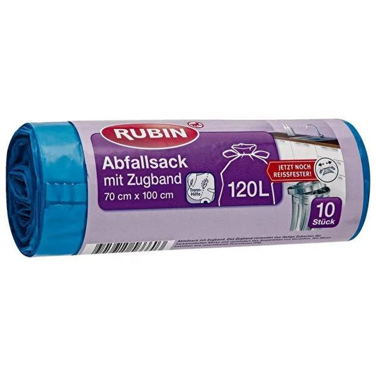 Rubin 120L Large Capacity Drawstring Trash Bags - 10 Pack, 27.56 x 39.37 inches