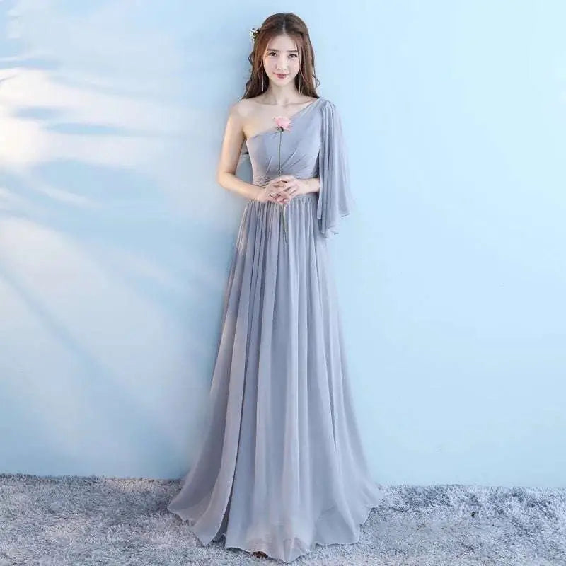 Light Gray Chiffon Wedding Bridesmaid Dresses