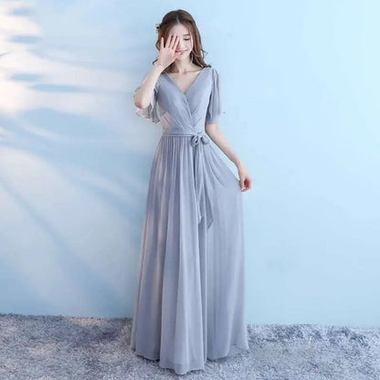 Light Gray Chiffon Wedding Bridesmaid Dresses