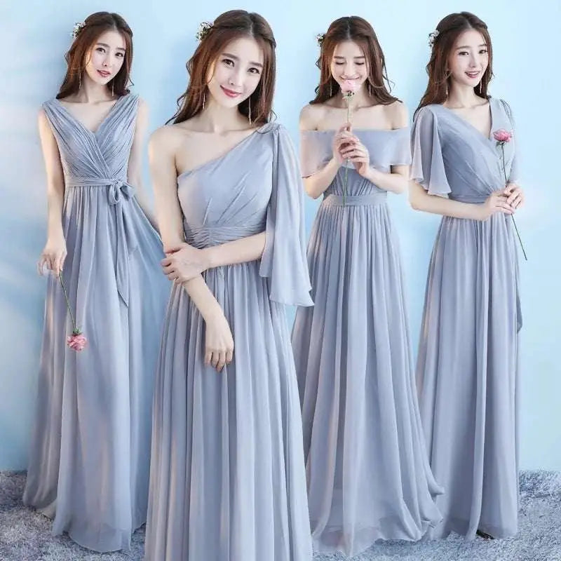Light Gray Chiffon Wedding Bridesmaid Dresses