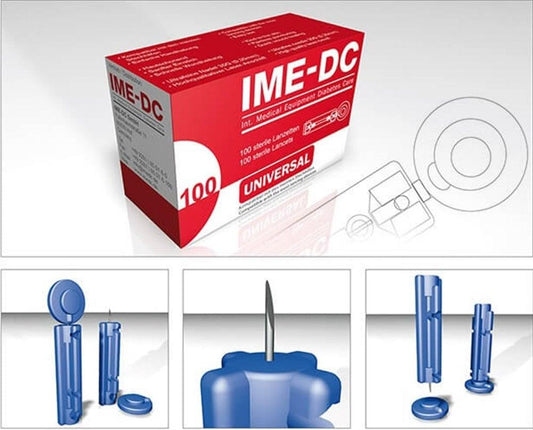 IME-DC Sterile Lancets 100 Count - Painless Blood Sampling for Diabetes Management