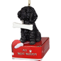 Poodle - Black with Bone Ornament
