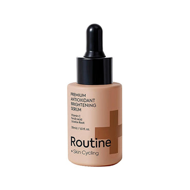 Routine+ Antioxidant Brightening Serum with 10% Vitamin C & 5% Ferulic Acid - Vegan Skincare for Brighter, Even-Toned Skin