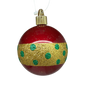 Candy Red Shatterproof Ball Ornament With Gold Glitter Band
