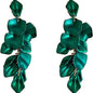 Long Acrylic Rose Petal Earrings