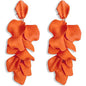 Long Acrylic Rose Petal Earrings
