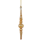 Outer Swirl Icicle Glass Ornaments - Gold -Finial
