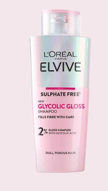 Loreal Elseve Glycolic Gloss Sulfate-Free Shampoo: Achieve Mirror-Like Shine & Gentle Cleansing With Glycolic Acid for Hair Strength