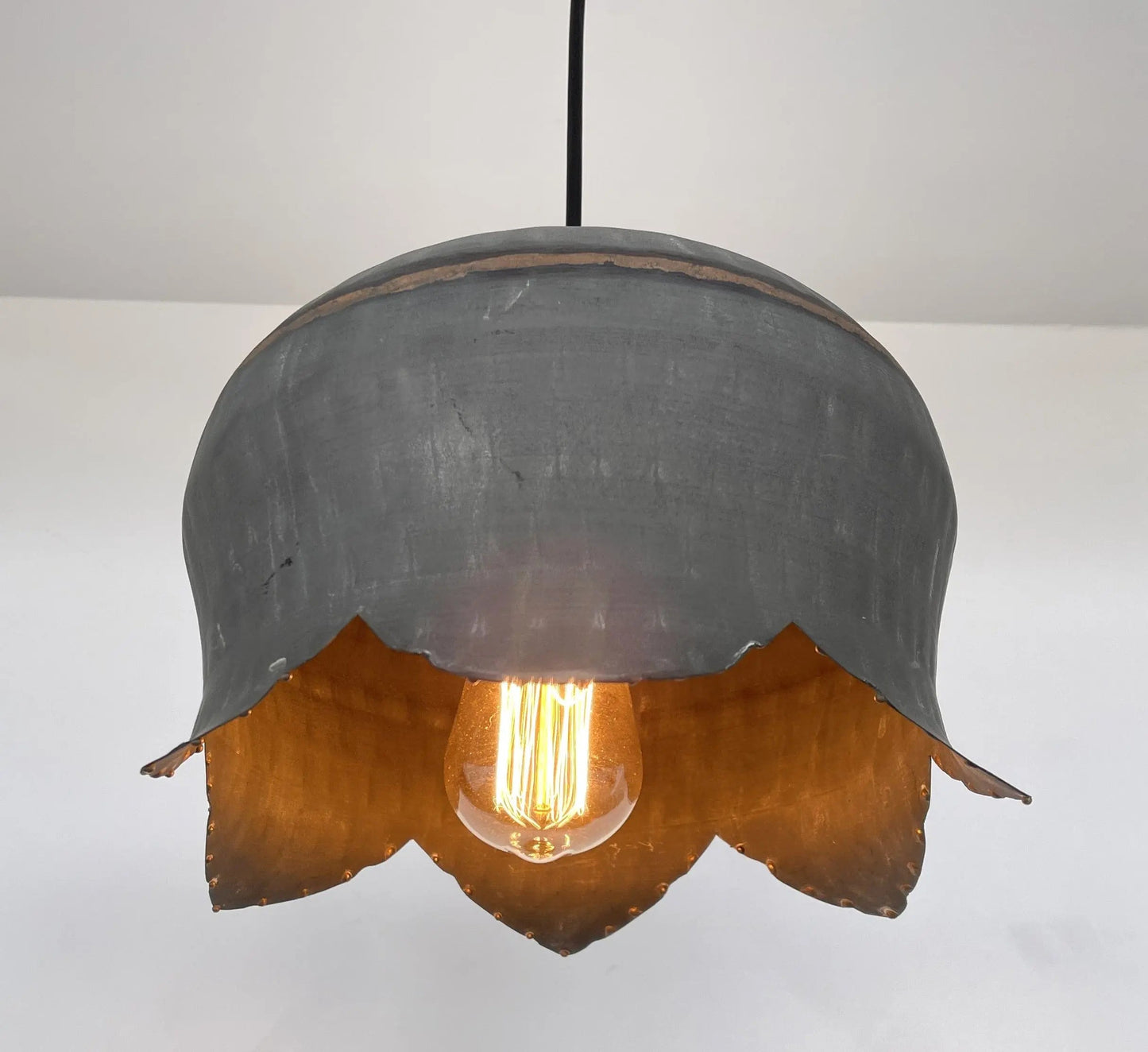 Lotus Handcrafted Metal Drum Chandelier