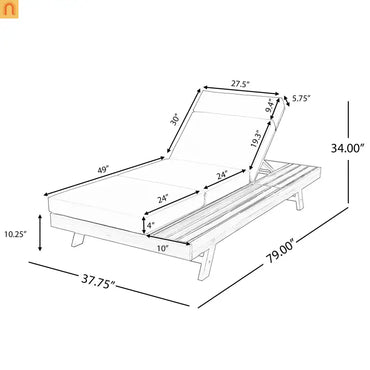 Acacia Wood Foldable Chaise Lounge Chair 800lb