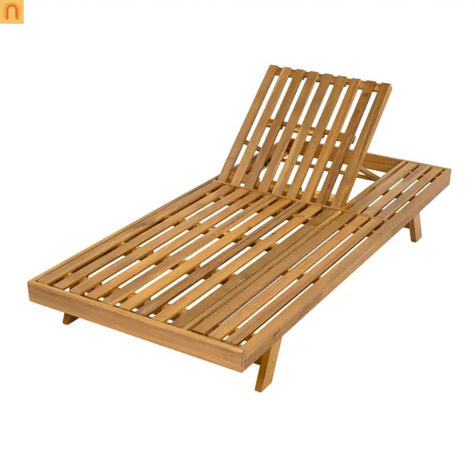 Acacia Wood Foldable Chaise Lounge Chair 800lb