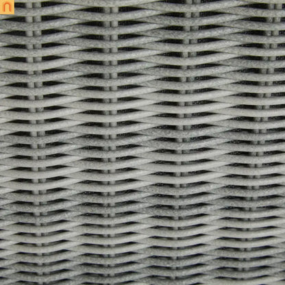 Outdoor Lounge Chair Aluminum Rope Accent Gray Silver White Cushion