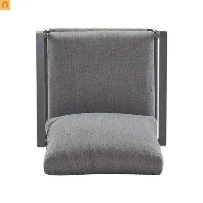 Outdoor Lounge Chair Aluminum Gray Rope Accents with Cushions