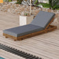 Chaise Lounge Acacia Wood Dark Gray 6 Position Adjustable 76.8in