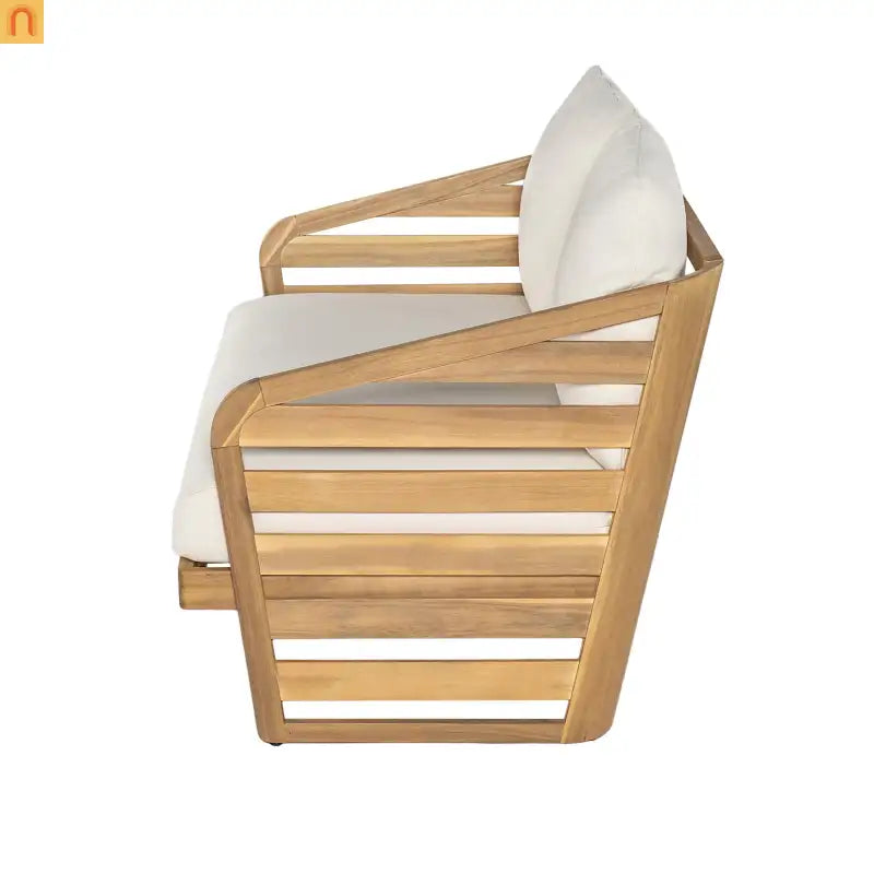 Outdoor Loveseat Set Acacia Wood Coffee Table