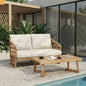 Outdoor Loveseat Set Acacia Wood Coffee Table