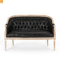 Loveseat Chesterfield Tufted PU Leather Black 49.5in