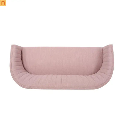 Loveseat Mid Century Modern Channel Back Fabric Blush 55in