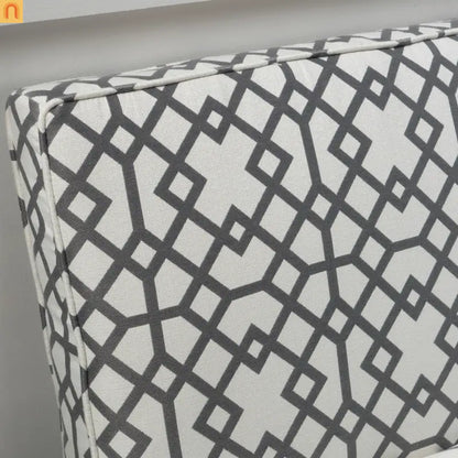 Loveseat Modern Geometric Fabric Gray Matte Black Legs 50in