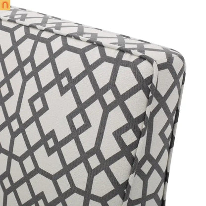 Loveseat Modern Geometric Fabric Gray Matte Black Legs 50in