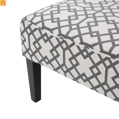 Loveseat Modern Geometric Fabric Gray Matte Black Legs 50in