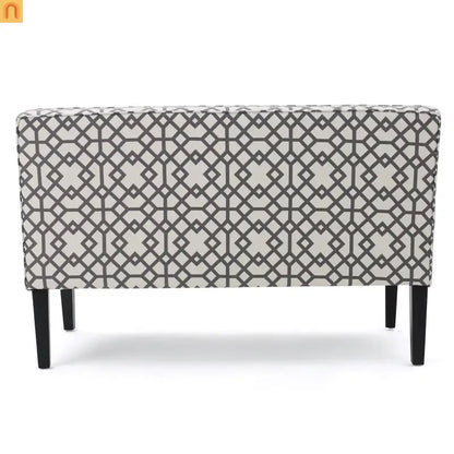 Loveseat Modern Geometric Fabric Gray Matte Black Legs 50in
