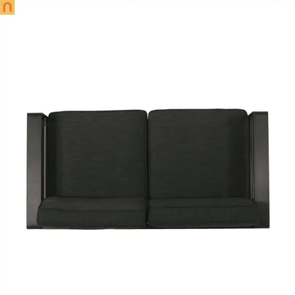 Outdoor Loveseat Aluminum Dark Gray Modern 57in