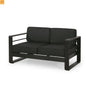 Outdoor Loveseat Aluminum Dark Gray Modern 57in