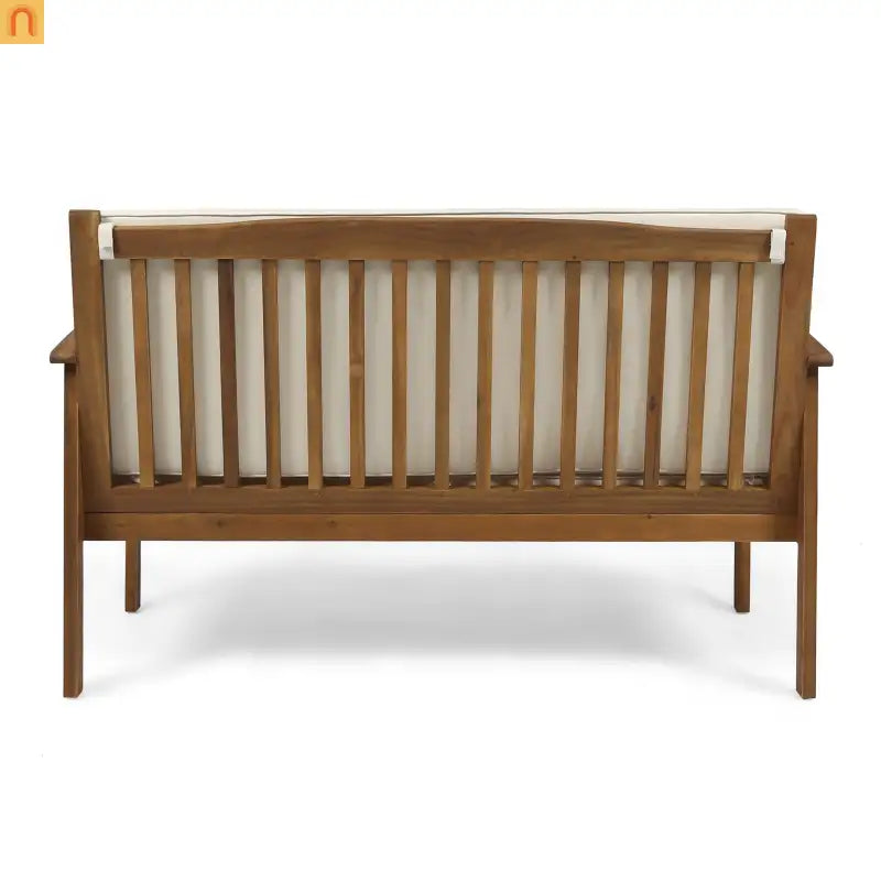 Outdoor Loveseat Acacia Wood 53" Waterproof Cushion