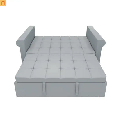 Loveseat Velvet Gray Sleeper 69" 7-Position Backrest