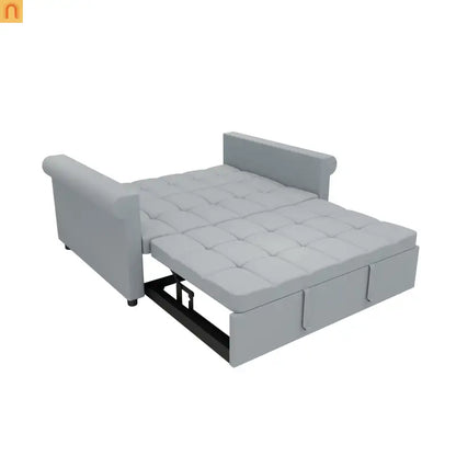 Loveseat Velvet Gray Sleeper 69" 7-Position Backrest