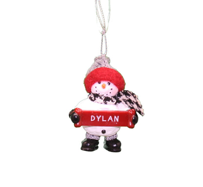 Cozy Snowman Ornament (Letters A - F) -