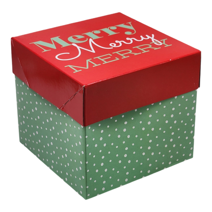 Cube Giftware Gift Box - set of 2 - Dots on Green